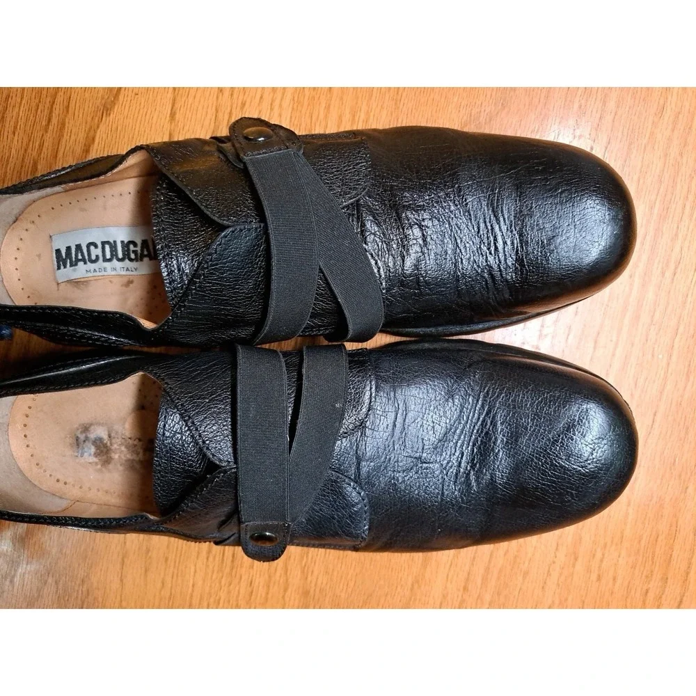 Mac Dugan Italy Vintage Men's Black Leather Monk Strap Dress Shoes 44 US 10-10.5